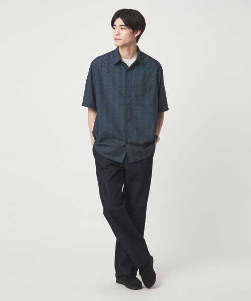 green label relaxing(グリーンレーベルリラクシング)の「William Morris ジャストルーズ 半袖 シャツ(シャツ/ブラウス・メンズ・ダークグリーン/ネイビー/グレー系・S/XL/L/M)」の10枚目の写真