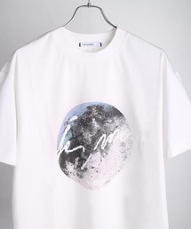 ラインストーン付き 天体プリント 半袖Tシャツ