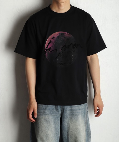 WESTSEA(ウエストシー)の「ラインストーン付き 天体プリント 半袖Tシャツ(Tシャツ/カットソー・メンズ・ブラック/ホワイト・M/L)」の3枚目の写真
