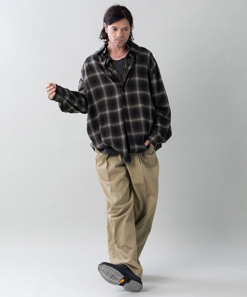 EGO TRIPPING(エゴトリッピング)の「ms6557-DOUBLE-SHIRTS レイヤードシャツ(616710)(シャツ/ブラウス・メンズ・ブラウン/レッド/サックスブルー系・48/46)」の7枚目の写真
