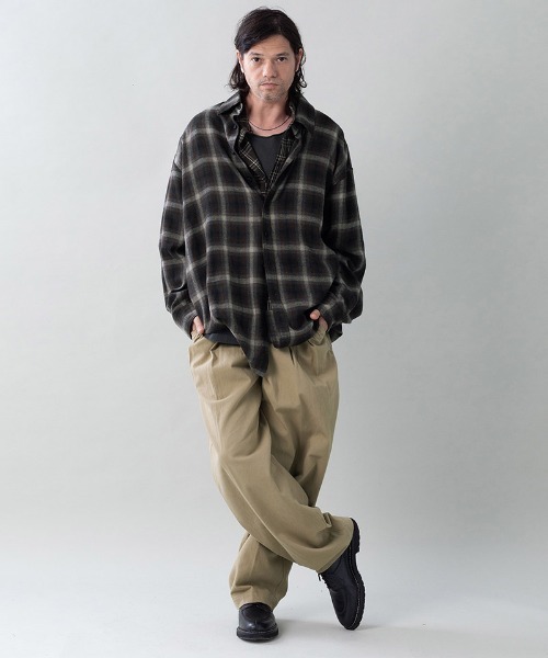 EGO TRIPPING(エゴトリッピング)の「ms6557-DOUBLE-SHIRTS レイヤードシャツ(616710)(シャツ/ブラウス・メンズ・ブラウン/レッド/サックスブルー系・48/46)」の8枚目の写真