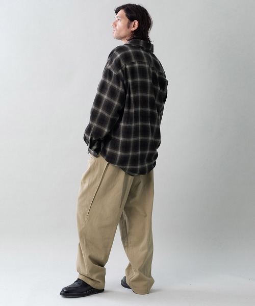 EGO TRIPPING(エゴトリッピング)の「ms6557-DOUBLE-SHIRTS レイヤードシャツ(616710)(シャツ/ブラウス・メンズ・ブラウン/レッド/サックスブルー系・48/46)」の9枚目の写真