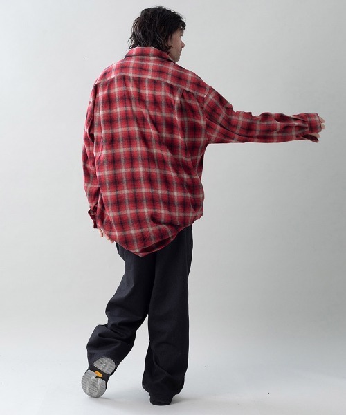 EGO TRIPPING(エゴトリッピング)の「ms6557-DOUBLE-SHIRTS レイヤードシャツ(616710)(シャツ/ブラウス・メンズ・ブラウン/レッド/サックスブルー系・48/46)」の10枚目の写真