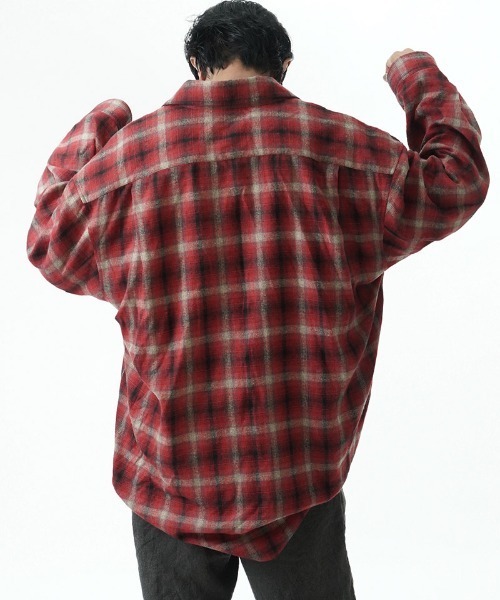 EGO TRIPPING(エゴトリッピング)の「ms6557-DOUBLE-SHIRTS レイヤードシャツ(616710)(シャツ/ブラウス・メンズ・ブラウン/レッド/サックスブルー系・48/46)」の11枚目の写真