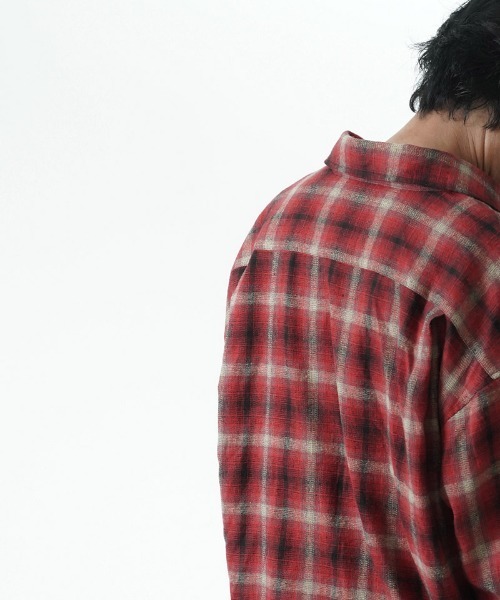 EGO TRIPPING(エゴトリッピング)の「ms6557-DOUBLE-SHIRTS レイヤードシャツ(616710)(シャツ/ブラウス・メンズ・ブラウン/レッド/サックスブルー系・48/46)」の14枚目の写真