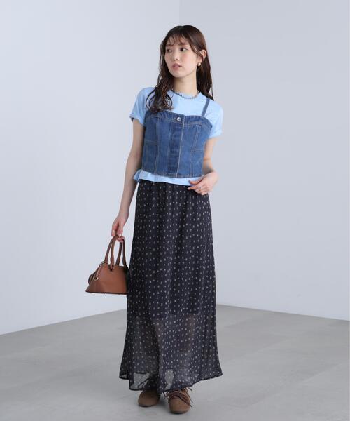 FREE'S MART（フリーズマート）の「◆花柄シアーナロースカート（スカート・レディース・ワンウォッシュ/ブルー系その他/ホワイト系その他・MEDIUM/SMALL）」の22枚目の写真