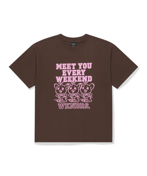 WKNDRS(ウィーキャンドース)の「WEEKEND T-SHIRT (BROWN)(Tシャツ/カットソー・レディース・その他・LARGE/X-LARGE/MEDIUM/SMALL)」の1枚目の写真