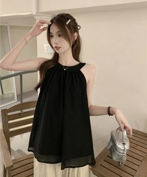 シフォンノースリーブトップス