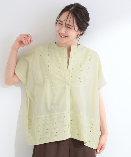 SHOO・LA・RUE(シューラルー)の「刺繍切り替え前あきブラウス(シャツ/ブラウス・レディース・ネイビー/イエロー系その他/ホワイト・04/03/02/01)」の17枚目の写真