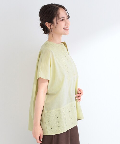 SHOO・LA・RUE(シューラルー)の「刺繍切り替え前あきブラウス(シャツ/ブラウス・レディース・ネイビー/イエロー系その他/ホワイト・04/03/02/01)」の16枚目の写真