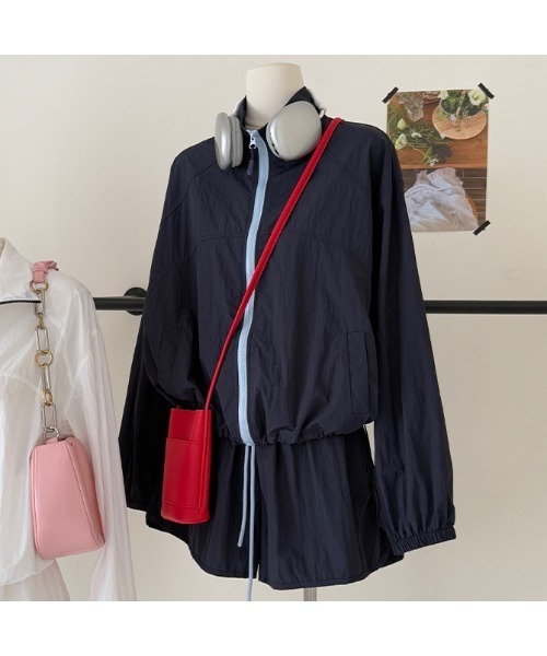 witch（ウイッチ）の「UVカット夏薄手ブルゾンとパンツセットアップ（サロペット/オーバーオール・レディース・ホワイト/ネイビー/カーキ/イエロー・FREE）」の14枚目の写真