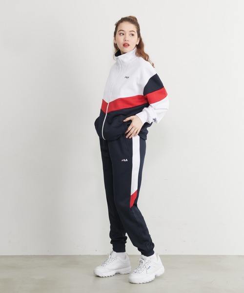 FILA(フィラ)の「【FILA/フィラ】上下セット ジャージ セットアップ トラックジャケット ジョガーパンツ 配色切替(セットアップ・メンズ・ブラック×グリーン/ブラック×グレー/ネイビー×ホワイト・LL/L/M)」の9枚目の写真