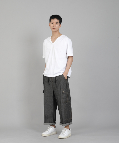 SAINTCREW(セントクルー)の「ダブルカーゴ9部パンツ DCP-382 デニムグレーブラック(デニムパンツ・メンズ・その他・LARGE/X-LARGE/XX-LARGE/MEDIUM)」の16枚目の写真