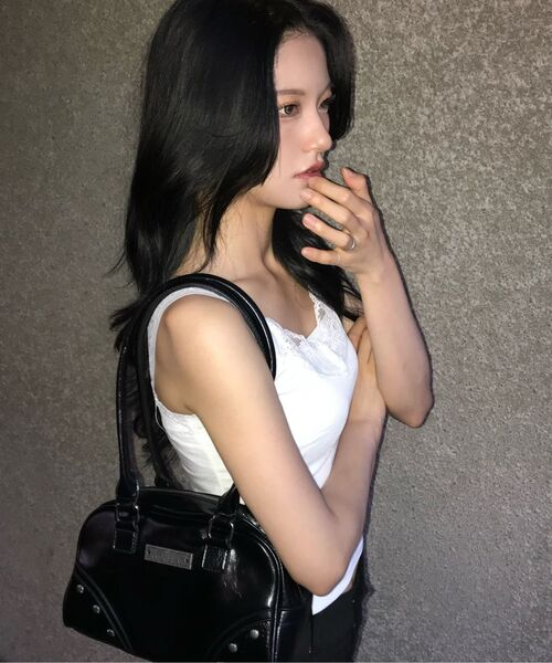 KHAKIPOINT（カーキポイント）の「Stud Boston Bag (black)（ボストンバッグ・レディース・その他・FREE）」の10枚目の写真