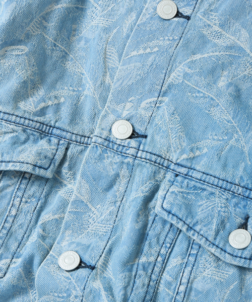 Iroquois（イロコイ）の「【Iroquois】別注NO COLLAR NATIVE FEATHER JACQUARD BLOUSON（ブルゾン・メンズ・ホワイト/ブルー・1/2）」の15枚目の写真