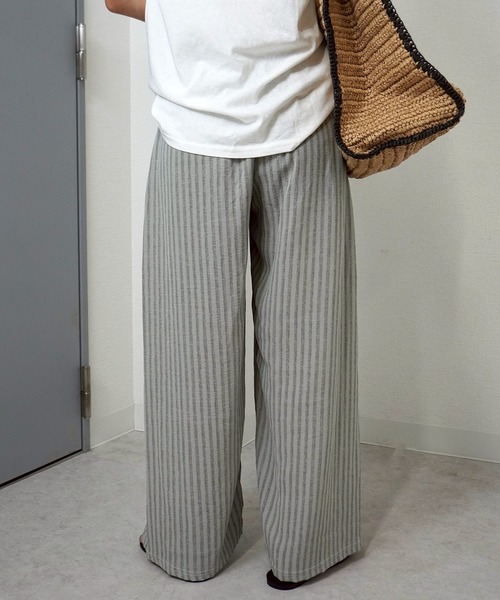 gossara（ゴサラ）の「【ストレスフリーな着用感】ストライプイージーパンツ（その他パンツ・レディース・グレー/ブラウン/チャコールグレー・FREE）」の8枚目の写真