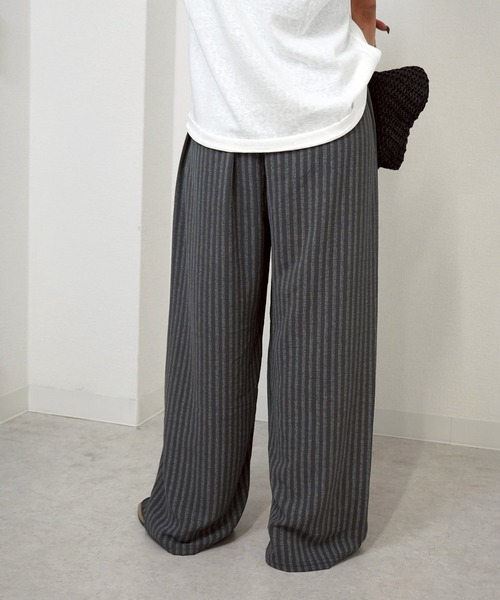 gossara（ゴサラ）の「【ストレスフリーな着用感】ストライプイージーパンツ（その他パンツ・レディース・グレー/ブラウン/チャコールグレー・FREE）」の15枚目の写真
