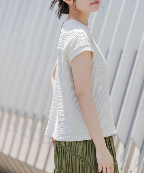 FORK&SPOON(フォークアンドスプーン)の「FORK&SPOON ワッフルバックボタンプルオーバー(Tシャツ/カットソー・レディース・チャコールグレー/ブルー/アイボリー/グレー・1)」の5枚目の写真