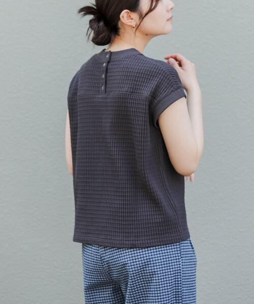 FORK&SPOON(フォークアンドスプーン)の「FORK&SPOON ワッフルバックボタンプルオーバー(Tシャツ/カットソー・レディース・チャコールグレー/ブルー/アイボリー/グレー・1)」の16枚目の写真