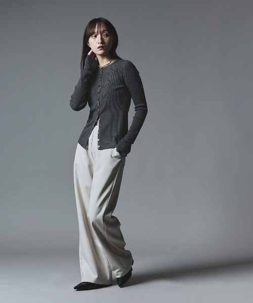 W:Huku(フーク)の「【W:Huku / ウールミックスライトニット】カーディガン / Wool Blend Lightweight Knit Cardigan(ニット/セーター・レディース・チャコール/ブラック/ライトグレー/ブラウン・FREE)」の7枚目の写真