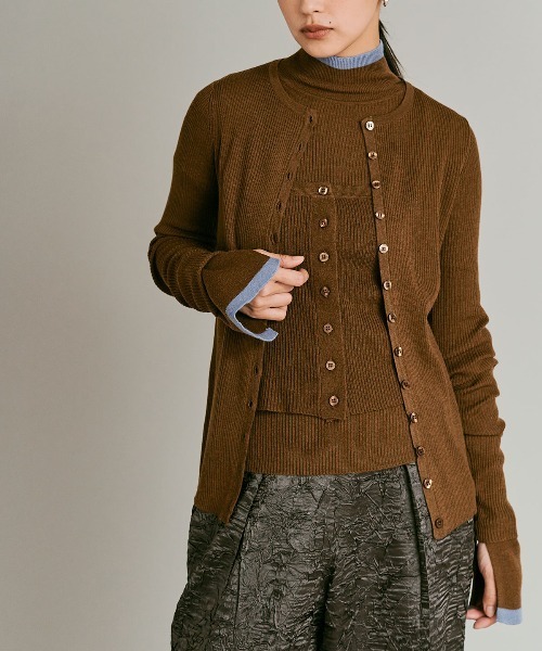 W:Huku(フーク)の「【W:Huku / ウールミックスライトニット】カーディガン / Wool Blend Lightweight Knit Cardigan(ニット/セーター・レディース・チャコール/ブラック/ライトグレー/ブラウン・FREE)」の8枚目の写真