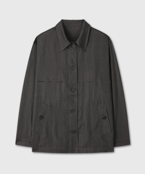 DIVEIN WOMEN（ダイブイン ウーマン）の「LINEN OVERFIT JACKET (CHARCOAL)（その他アウター・レディース・その他・OS）」の2枚目の写真