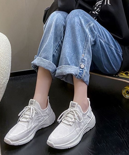 Lace Ladies(レースレディース)の「軽量 メッシュ ロゴタグ付き レースアップ スニーカー(スニーカー・レディース・ブラック/ホワイト/アイボリー・22.5cm/23cm/23.5cm/24cm/24.5cm/25cm)」の17枚目の写真