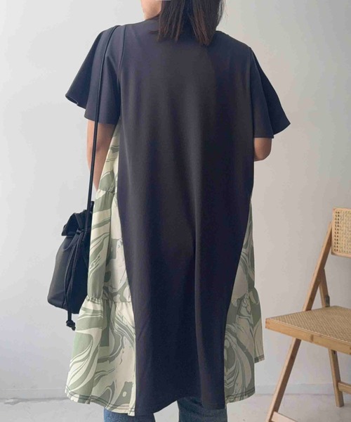 AS KNOW AS plus(アズノゥアズプラス)の「〇ひんやり冷感 サイド切り替えドッキング半袖ワンピース(ワンピース・レディース・ブラック系/グレー系/ネイビー系・FREE)」の15枚目の写真