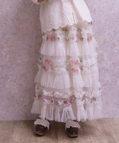 axes femme（アクシーズファム）の「チュールティアードスカート（スカート・レディース・ピンク/グリーン・FREE）」の6枚目の写真