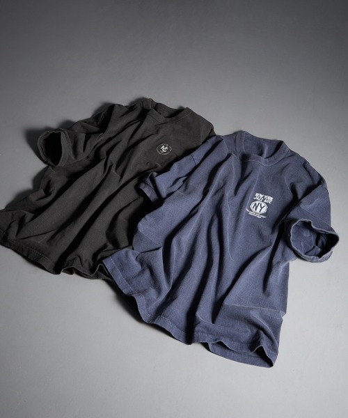 Carhartt WIP(カーハートダブリューアイピー)の「【MAISON CLUB】50's Brand Emblem Logo Tee / Made in Japan ピグメントダイ加工 日本製(Tシャツ/カットソー・メンズ・ネイビー/ブラック・L/M)」の9枚目の写真