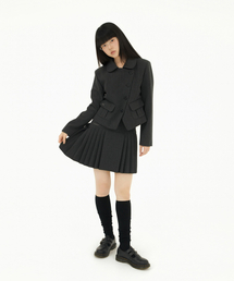 DIAGONAL TWO BUTTON PLEATS SK CHARCOAL
