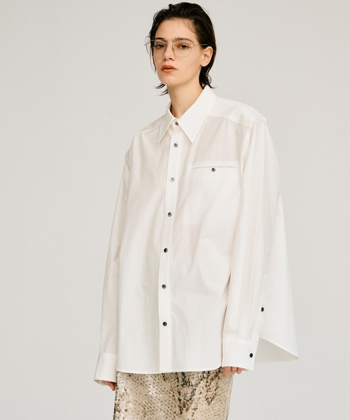 PRANK PROJECT(プランクプロジェクト)の「【2026Autumn Pre-Order】カラービッグシャツ / Color Big Shirt(シャツ/ブラウス・レディース・パープル/グリーン/ホワイト・FREE)」の17枚目の写真