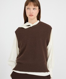 【SOFT KNIT SERIES】クルーネックニットベスト