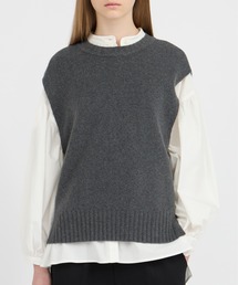 【SOFT KNIT SERIES】クルーネックニットベスト