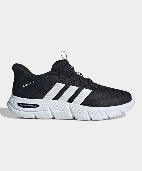 adidas(アディダス)の「CLOUDFOAM フレックス ラピッドフィット / CLOUDFOAM FLEX RAPIDFIT / アディダス adidas(スニーカー・レディース・ブラック×ホワイト・22.0cm/22.5cm/23.0cm/23.5cm/24.0cm/24.5cm/25.0cm/25.5cm/26.0cm)」の1枚目の写真