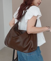 【毎日の通勤通学にも!/マルチWAY】ワンハンドルソフトビッグショルダーバッグ