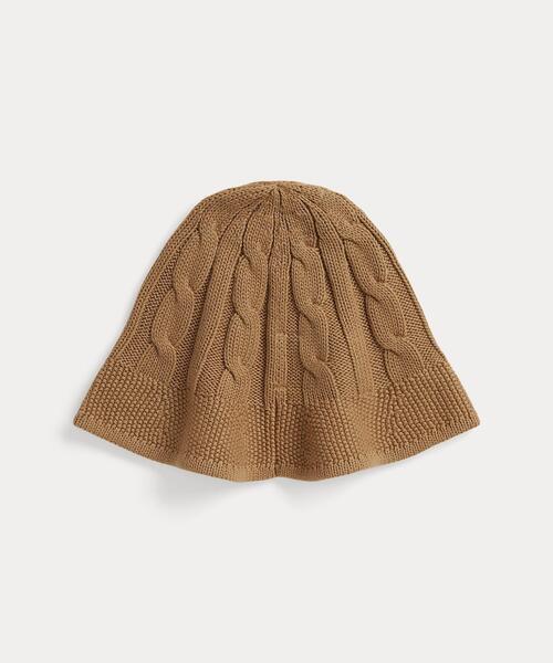 POLO RALPH LAUREN CHILDRENSWEAR(ポロ ラルフ ローレン チルドレンズウェア)の「Polo ベア ケーブルニット コットン バケット ハット(ハット・キッズ・ブラウン系3・S/M/L/XL)」の2枚目の写真