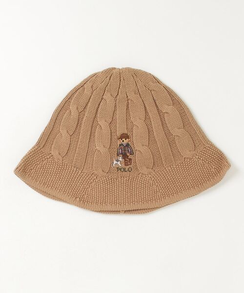 POLO RALPH LAUREN CHILDRENSWEAR(ポロ ラルフ ローレン チルドレンズウェア)の「Polo ベア ケーブルニット コットン バケット ハット(ハット・キッズ・ブラウン系3・S/M/L/XL)」の4枚目の写真