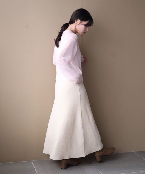 le.coeur blanc(ルクールブラン)の「ニットフレアスカート(スカート・レディース・オフホワイト/グレー・38)」の8枚目の写真