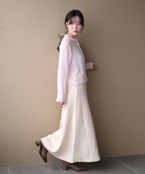 le.coeur blanc(ルクールブラン)の「ニットフレアスカート(スカート・レディース・オフホワイト/グレー・38)」の9枚目の写真