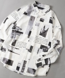 Limited Line Naive Magic（リミテッドラインナイーブマジック）の「【a】ナチュラルストレッチ 総柄ルーズサイズシャツ 長袖/イージーケア/花柄/ドット/マップ（シャツ/ブラウス）」