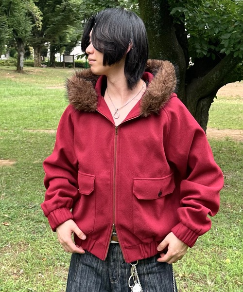 MandO(エムオー)(エムオー)の「【ユニセックス】ウールライクフードファーパーカー/ブルゾン(ブルゾン・メンズ・ブラウン/チャコールグレー/ボルドー/オフホワイト/ブラック/ブラック系その他・MEDIUM/LARGE)」の13枚目の写真