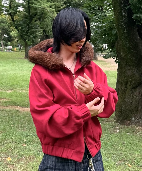 MandO(エムオー)(エムオー)の「【ユニセックス】ウールライクフードファーパーカー/ブルゾン(ブルゾン・メンズ・ブラウン/チャコールグレー/ボルドー/オフホワイト/ブラック/ブラック系その他・MEDIUM/LARGE)」の16枚目の写真