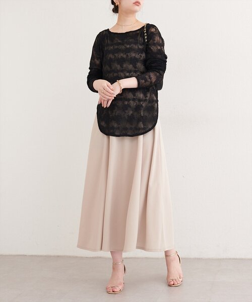 natural couture（ナチュラルクチュール）の「ウェーブレースプルオーバー（Tシャツ/カットソー・レディース・アイボリー/ブラック・FREE）」の12枚目の写真