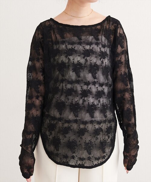 natural couture（ナチュラルクチュール）の「ウェーブレースプルオーバー（Tシャツ/カットソー・レディース・アイボリー/ブラック・FREE）」の13枚目の写真