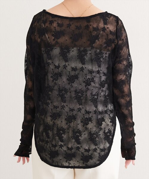 natural couture（ナチュラルクチュール）の「ウェーブレースプルオーバー（Tシャツ/カットソー・レディース・アイボリー/ブラック・FREE）」の15枚目の写真