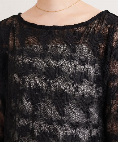 natural couture（ナチュラルクチュール）の「ウェーブレースプルオーバー（Tシャツ/カットソー・レディース・アイボリー/ブラック・FREE）」の16枚目の写真