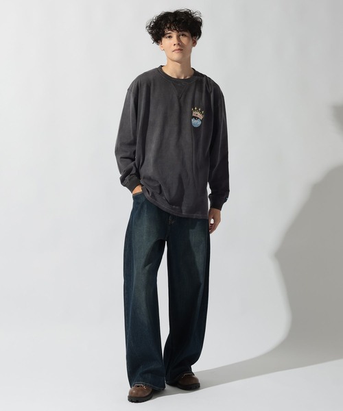 KAVU(カブー)の「【KAVU(カブ―)】別注LOGO LS VINTAGE TEE(Tシャツ/カットソー・メンズ・ブラック/アイボリー/オレンジ・MEDIUM/LARGE)」の4枚目の写真