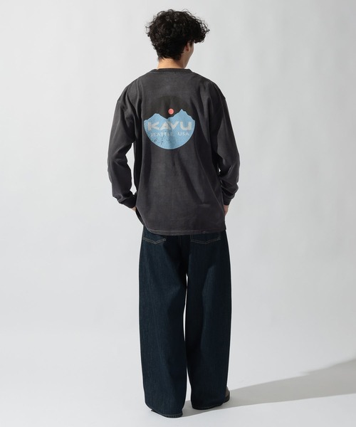 KAVU(カブー)の「【KAVU(カブ―)】別注LOGO LS VINTAGE TEE(Tシャツ/カットソー・メンズ・ブラック/アイボリー/オレンジ・MEDIUM/LARGE)」の5枚目の写真