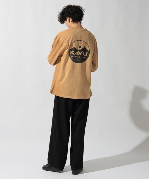 KAVU(カブー)の「【KAVU(カブ―)】別注LOGO LS VINTAGE TEE(Tシャツ/カットソー・メンズ・ブラック/アイボリー/オレンジ・MEDIUM/LARGE)」の8枚目の写真